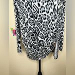 JODIFL NTM: Animal Leopard Print Light Gray & Black Long Sleeve Top Sz L Photo 4
