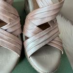 Clarks Artisan Shutter Shade Espadrille Wedge Sandals Pearlized Pink/Beige Size Photo 3