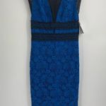 Diane Von Furstenberg  Viera DVF Blue Lace V-Neck Dress 2 Nwt Photo 2