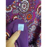 Garnet Hill  Bohemian Purple Floral V-neck 3/4‎ Sleeve lined pockets Dress Size 4 Photo 7