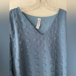 B Sky Blue Swiss Dot Half Bell Sleeve Shift Dress Size XXL Ruffle Sleeves Photo 3