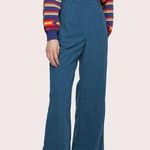 Cider  Corduroy Wide Leg Women's Jumpsuit Size Large Blue/Green Oversized NWT Photo 0