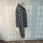 Industry Black White Collared Zebra Print Long Sleeve Knit Top Size Medium Photo 3