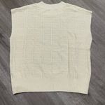 Milk White Sleeveless Sweater Top Photo 4