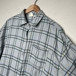 White Crow  bke blue plaid flannel button down shirt jacket shacket size xl Photo 3