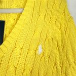 Ralph Lauren Polo  Cable Knit Cotton V-neck Sweater Size XL Yellow NWT Preppy Photo 2