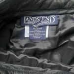 Lands' End VINTAGE Lands’ End 100% Lambskin Black Straight High Rise Leather Pants Size 12 Photo 2