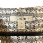 Caslon Gray Striped Hooded Cotton Knit Full Zip Jacket Women Sz L Photo 6