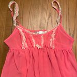 Victoria's Secret Sheer Lace Chamise Babydoll Nightie Set Coral Pink Size Medium Photo 3