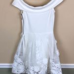 Bronx and Banco Women’s White Off the Shoulder Floral Embroidered A-Line Dress Photo 4