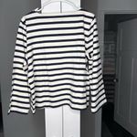 J.Crew NWT  Classic Mariner Cloth Boatneck T-shirt Stripe Ivory Navy Photo 2