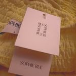 Sophie Rue  Top Womens Small Yellow Long Sleeve Cropped Ruched Square Neck Blouse Photo 6