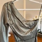 Bec & Bridge  Classic Silk Asym Midi Dress Green One Shoulder Size 6 Photo 5