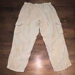 Rachel Roy 100% Linen Cargo Cropped Pants Khaki Casual Lightweight Med Gorpcore Tan Photo 2
