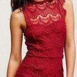 Free People New nwt Sexy Sleeveless Backless Lace Short Bodycon Dress xs red lace daydream Photo 0