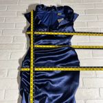 XScape  Dress Womens 6 Blue Ruched Ruffle Cap‎ Sleeve V-Neck Party Cocktail New Photo 1