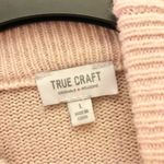 True Craft Cropped Mock Neck Star Sweater White Ash Pink Large Photo 4