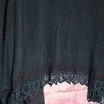 POL BLACK FAUX SUEDE OPEN FRONT BOXY LARGE SLEEVE EMBROIDERED CARDIGAN BOHO M Photo 7