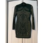 Windsor ‎ Green Studded Mock Neck Long Sleeve Bodycon Mini Dress Women's S Photo 2