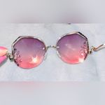 Rhinestone Pink Tint Lens Sunglasses with Case Photo 4
