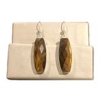 Sterling Silver JAY KING DTR Faceted Tigers Eye  925 Earrings Photo 0