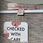 Hailey & Co. large women's heather oatmeal top two-toned crochet accent sleeves Photo 5