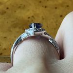 Natural Iolite Moissanite Marquise Ring Size 8 Blue Photo 1