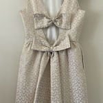 Anthropologie Erin Fetherston Cream Gold Bow Back Dress Size 4 Photo 0