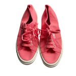 Superga  Anthropologie Canvas Sneaker Lace Up Shoes Light Pink Red Women's 9.5 Photo 5