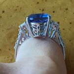 Color Changing Fluorite Sterling Silver Cocktail Ring Size 10 Blue Photo 2