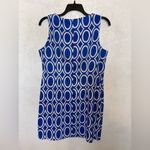 Alix NYC Alyx Women Blue White Sheath Sleeveless Cocktail Dress Size 18 Church EUC Photo 4