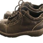 No Boundaries  Y2K Lace Up Meg Bootie 9.5 Chunky Rugged Faux Leather Dark Brown Photo 0