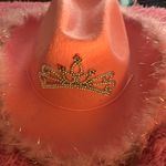 Handmade Fluffy Pink Crown Cowboy Hat Photo 1