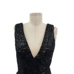 Mac Duggal Ieena for  Jumpsuit 26691 Sequin Cut Out Wide‎ Leg Black Size 6 Photo 3