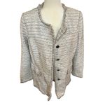 Karl Lagerfeld Tweed Jacket Fringed‎ Edges Black Buttons Professional Business Chic Coat Photo 1