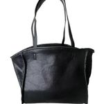 Neiman Marcus  Faux Shearling Reversible Vegan Leather Black Tote Bag Women’s Photo 7