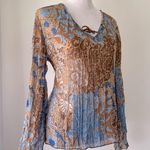 Light Blue & Brown Floral Print Semi Photo 4