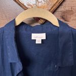 JJill full button linen shirt dress Blue Size L Photo 3