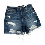 American Eagle  Outfitters | Ripped Dark Blue 90s boyfriend Jean shorts size 2 Photo 0