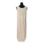 Flax  | M | 100% Linen Sleeveless 1/4 Button Split Hem Peach Maxi Tank Dress Photo 6