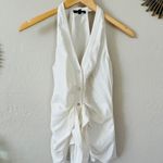 Drew tops | XS sleeveless ruched button down blouse gorgeous linen look Photo 9