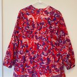 RO’S GARDEN Tyler Abstract Print Cotton Mini Shirt Dress Red/Purple Sz Large Red Photo 12