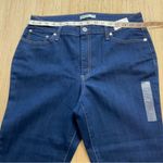 Nine West Women's Kick Flare Jeans Size 14 Dark Wash High Rise Frayed Hem Denim Photo 2