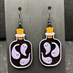 Glow in the Dark Ghost Potion Earrings 👻💜 Spooky Halloween Jewelry Purple Photo 1