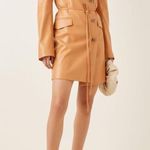 💕NANUSHKA💕 Remi Vegan Leather Blazer Dress ~ Light Brown Medium Photo 4