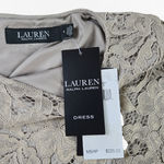 Ralph Lauren Lauren  Gold Shimmer Lace Black Label Long Sleeve Short Dress Size 4 Photo 8