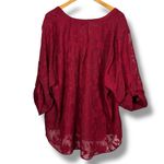 Torrid Harper Chiffon Red Sheer Floral 3/4 Sleeve Blouse Photo 6