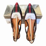 Matiko Lori Slingback Pointed Toe Shoes Green Tartan Plaid NWB Size 37 Photo 7