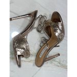 AQUAZZURA Metal Twist 105 Sandal in Satin Gold 36 Womens High Heels Size 5 Photo 9