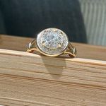 IGI Certified 14K Gold 1.55ct Halo Brilliant Round Lab Grown Diamond Ring 6 Photo 0